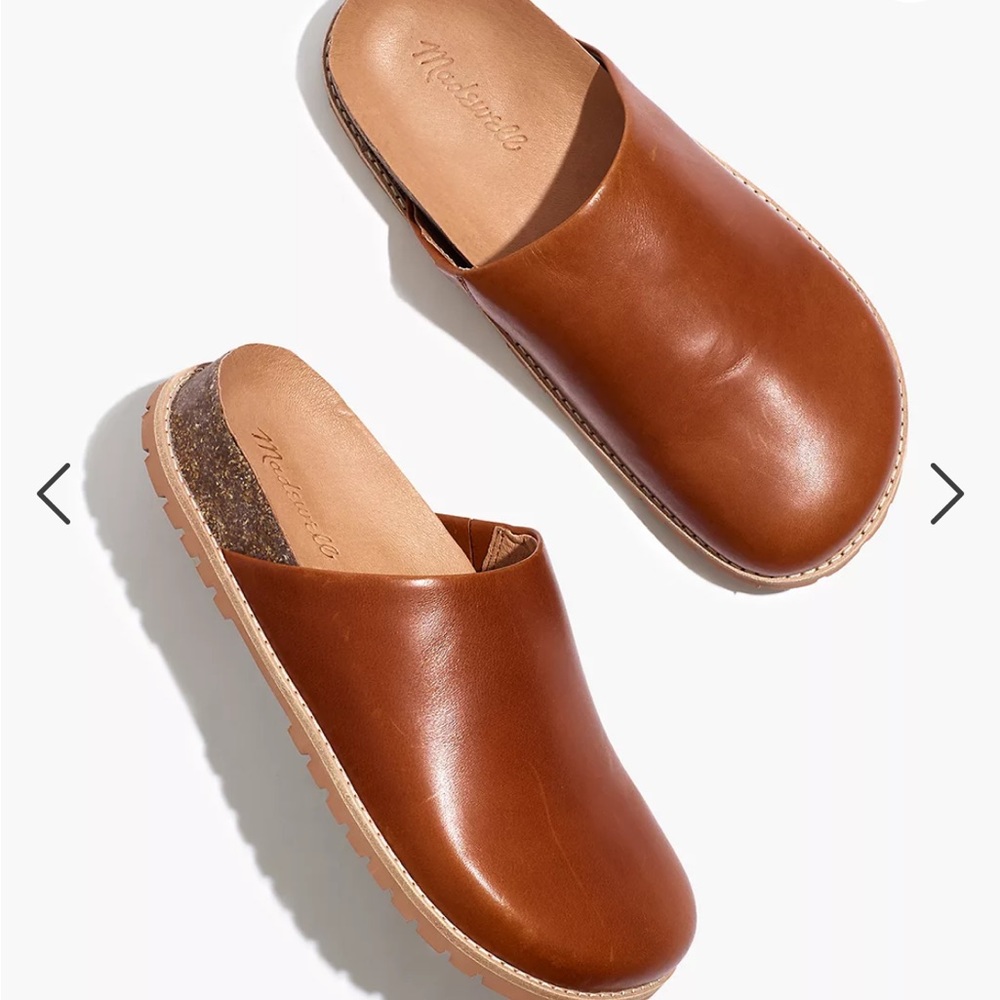 Madewell The Layne Clog Mule in Leather in Brown